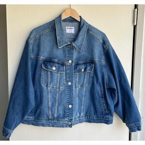 Old Navy Classic Denim Blue Jean Jacket Stretch Plus Size 3X $55